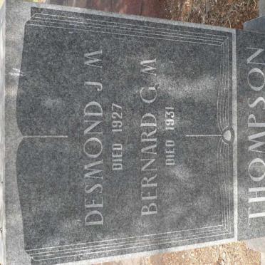 THOMPSON Desmond J.M. -1927 :: THOMPSON Bernard G.M. -1931