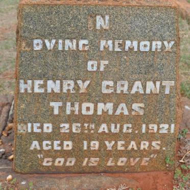 THOMAS Henry Grant -1921