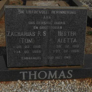 THOMAS Zacharias R.S. 1916-1986 &amp; Hester Aletta 1918-1986 :: THOMAS Franz Johann 1947-1994