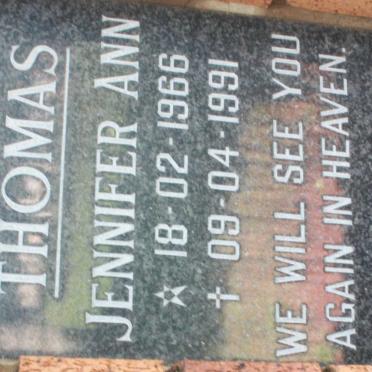 THOMAS Jennifer Ann 1966-1991