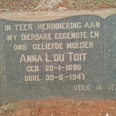 TOIT Anna L., du 1886-1947