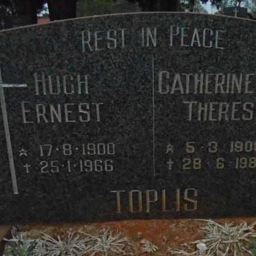TOPLIS Hugh Ernest 1900-1966 &amp; Catherine Theresa 1906-1982