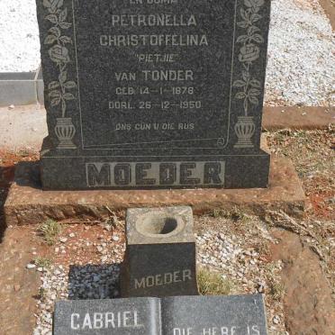 TONDER Petronella Christoffelina, van 1878-1950 :: VAN TONDER Gabriel Jacobus 1908-1975