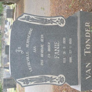 TONDER Fanie, van 1939-1955