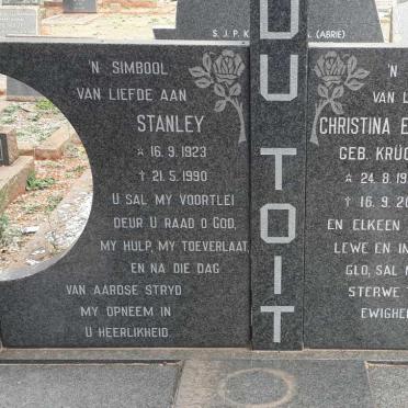 TOIT Stanley, du 1923-1990 &amp; Christina Elizabeth KRÜGER 1932-2011