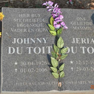 TOIT Johnny, du 1926-2006 &amp; Jeria 1930-2014
