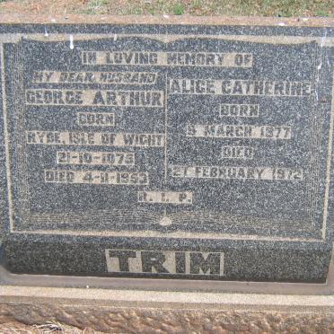 TRIM George Arthur 1875-1953 &amp; Alice Catherine 1877-1972