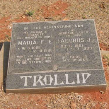 TROLLIP Jacobus J. 1921-1993 &amp; Maria F.E. 1926-1988