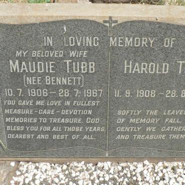 TUBB Harold 1908-1980 &amp; Maudie BENNETT 1906-1967