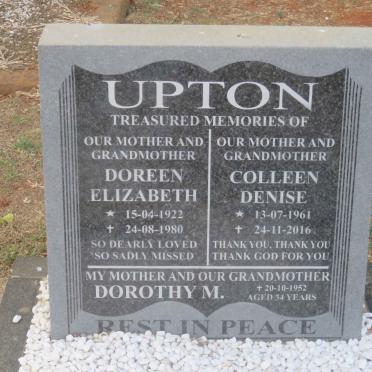 UPTON Doreen Elizabeth 1922-1980 ::  UPTON Colleen Denise 1961-2016 :: UPTON Dorothy M. -1952