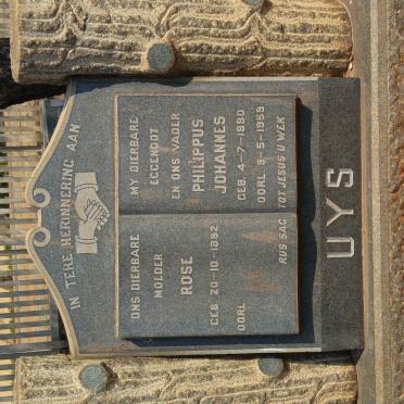 UYS Philippus Johannes 1880-1959 &amp; Rose 1892-