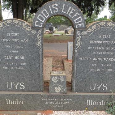 UYS Gert Horn 1909-1991 &amp; Hester Anna Margaretha 1895-1955