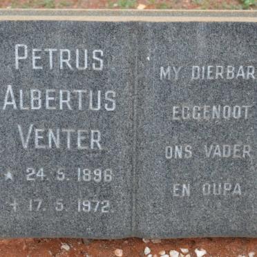 VENTER Petrus Albertus 1896-1972