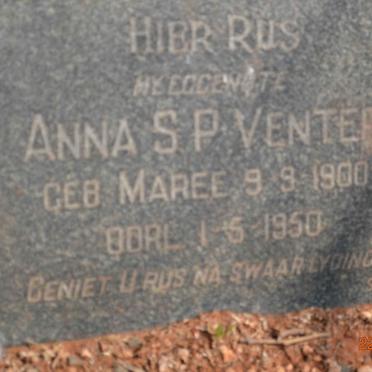 VENTER Anna S.P. nee MAREE 1900-1950