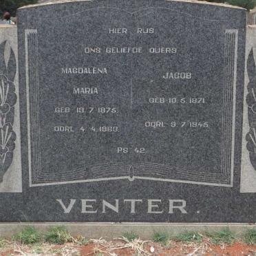 VENTER Jacob 1871-1945 &amp; Magdalena Maria 1875-1963