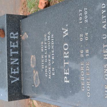 VENTER Petro W. 1937-2007
