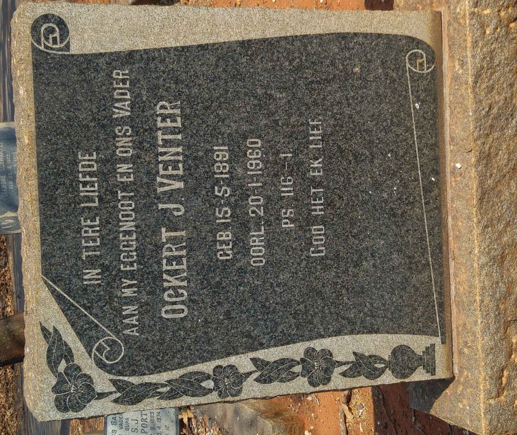 VENTER Ockert J. 1891-1960