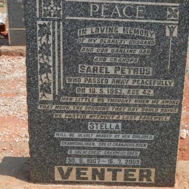 VENTER Sarel Petrus -1953 &amp; Stella 1907-2003