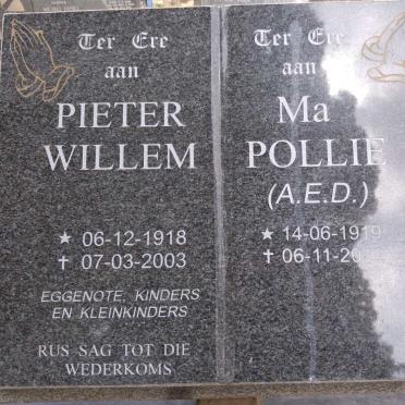 VENTER Pieter Willem 1918-2003 &amp; A.E.D. 1919-2012