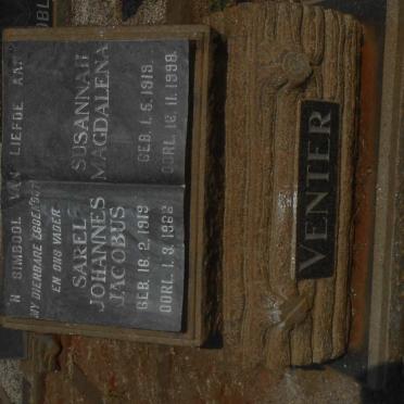 VENTER Sarel Johannes Jacobus 1919-1966 &amp; Susannah Magdalena 1919-1998