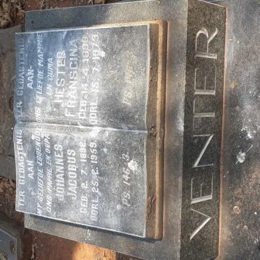 VENTER Johannes Jacobus 1892-1959 &amp; Hester Franscina 1898-1979