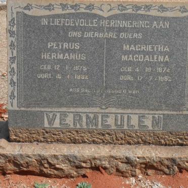 VERMEULEN Petrus Hermanus 1875-1962 &amp; Magrietha Magdalena 1874-1952