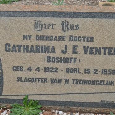 VENTER Catharina J.E., nee BOSHOFF 1922-1958