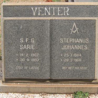 VENTER Stephanus Johannes 1904-1968 &amp; S.F.G. 1907-1997
