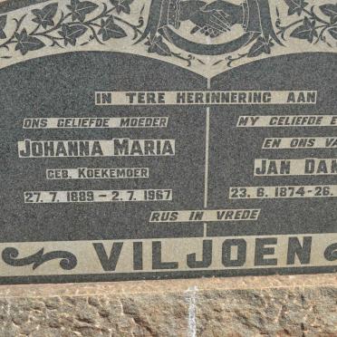 VILJOEN Jan Daniel 1874-1957 &amp; Johanna Maria KOEKEMOER 1889-1967