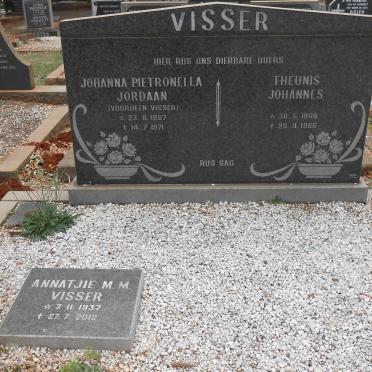 VISSER Theunis Johannes 1908-1966 &amp; Johanna Pietronella JORDAAN voorheen VISSER 1907-1971