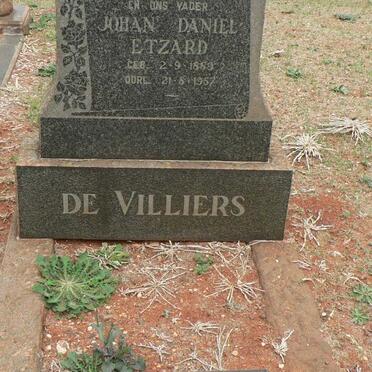 VILLIERS Johan Daniel Etzard, de 1889-1957 &amp; Anna Dorathea Wilhelmina VAN DER WALT nee BOOYENS 1905-1979