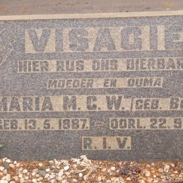 VISAGIE Maria M.C.W. nee BOTHA 1887-1967
