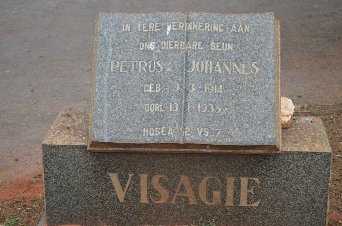VISAGIE Petrus Johannes 1914-1935