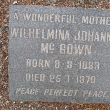 VILLIERS Aletta C., de 1862-1954 :: McGOWN Wilhelmina Johanna 1883-1970
