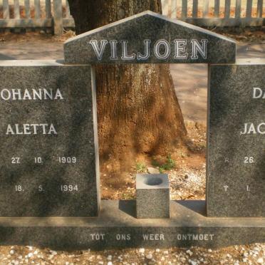 VILJOEN David Jacobus 1907-1959 &amp; Johanna Aletta 1909-1994