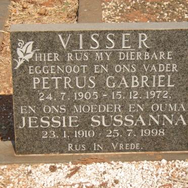 VISSER Petrus Gabriel 1905-1972 &amp; Jessie Sussanna 1910-1998