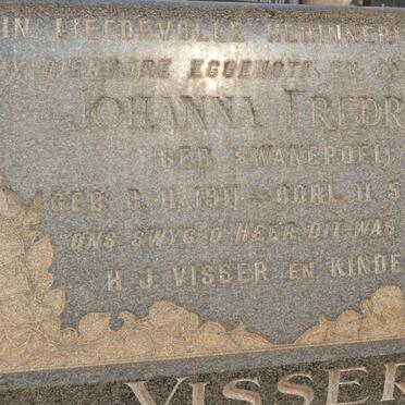 VISSER Johanna Fredrika nee SWANEPOEL 1911-19?4