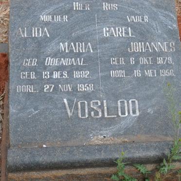 VOSLOO Carel Johannes 1879-1958 &amp; Alida Maria ODENDAAL 1882-1958