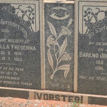 VORSTER Barend Johannes Jacobus 1895-1946 &amp; Petronella Frederika 1904-1950