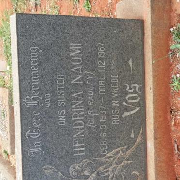 VOS Hendrina Naomi nee RADLEY 1937-1967