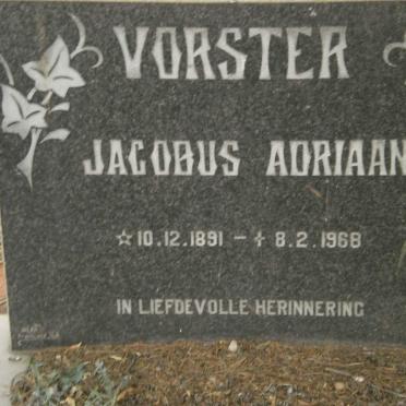 VORSTER Jacobus Adriaan 1891-1968