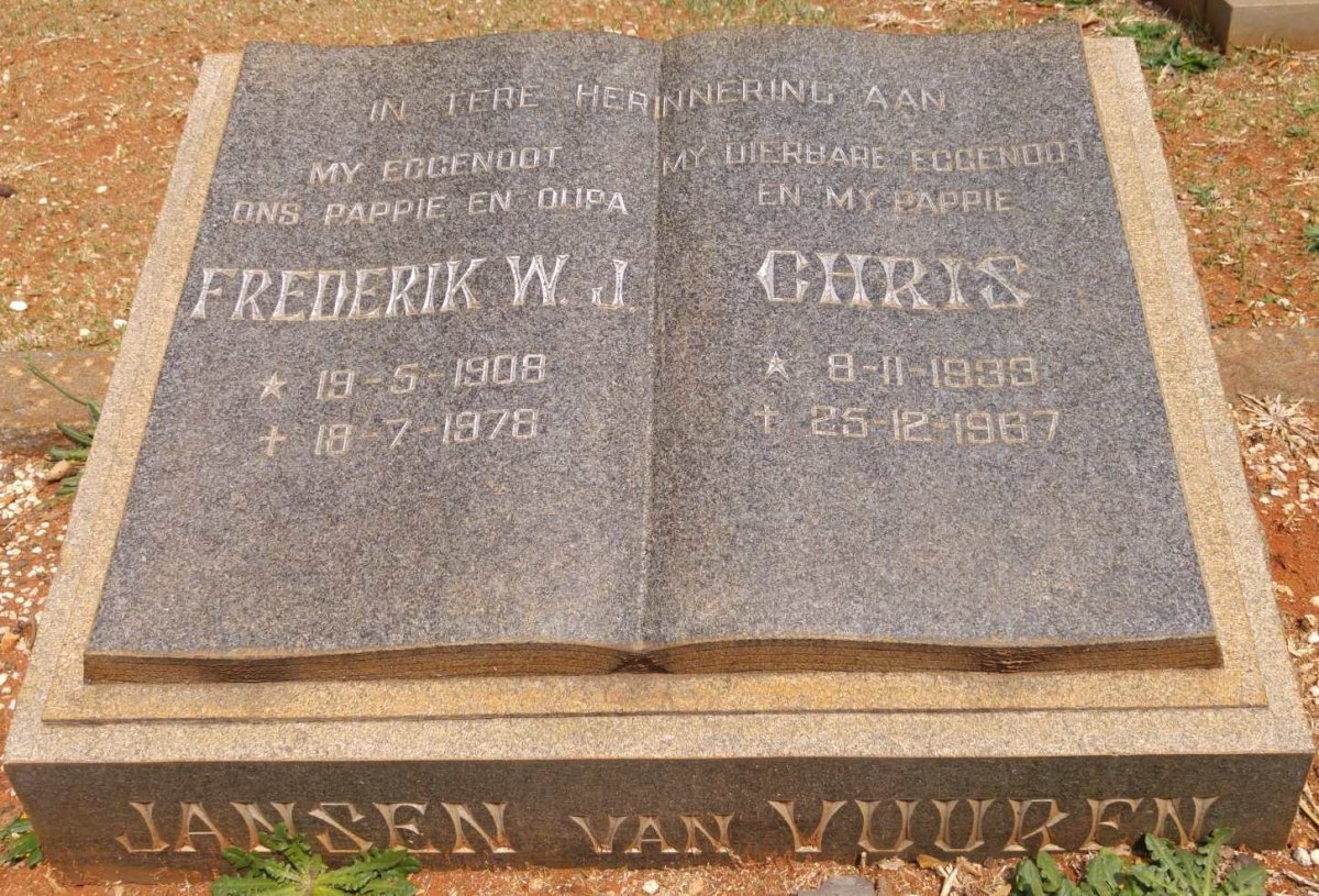 VUUREN Frederik W.J., Jansen van 1908-1978 :: JANSEN VAN VUUREN Chris 1933-1967
