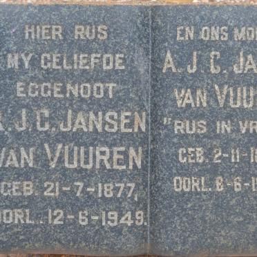 VUUREN R.J.C., Jansen van 1877-1949 &amp; A.J.C. 1884-1954