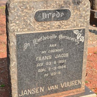 VUUREN Frans Jacob, Jansen van 1895-1964