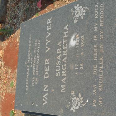 VYVER Susara Margaretha, van der 1925-2003