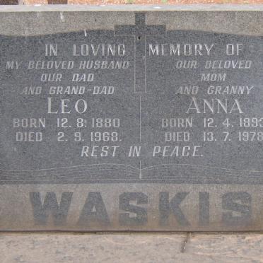 WASKIS Leo 1880-1968 &amp; Anna 1893-1978
