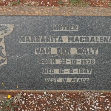 WALT Margarita Magdalena, van der 1876-1947