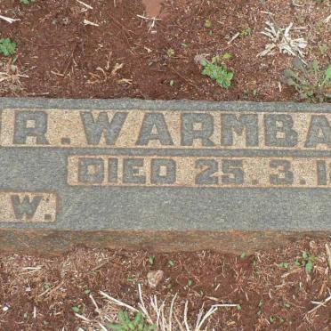 WARMBACK R. -1918