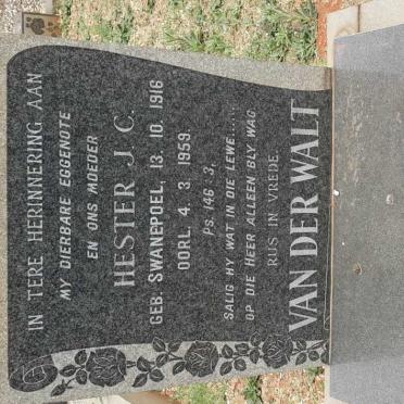 WALT Hester J.C., van der nee SWANEPOEL 1916-1959