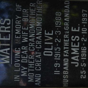 WATERS James E. 1916-1997 &amp; Olive 1915-1988